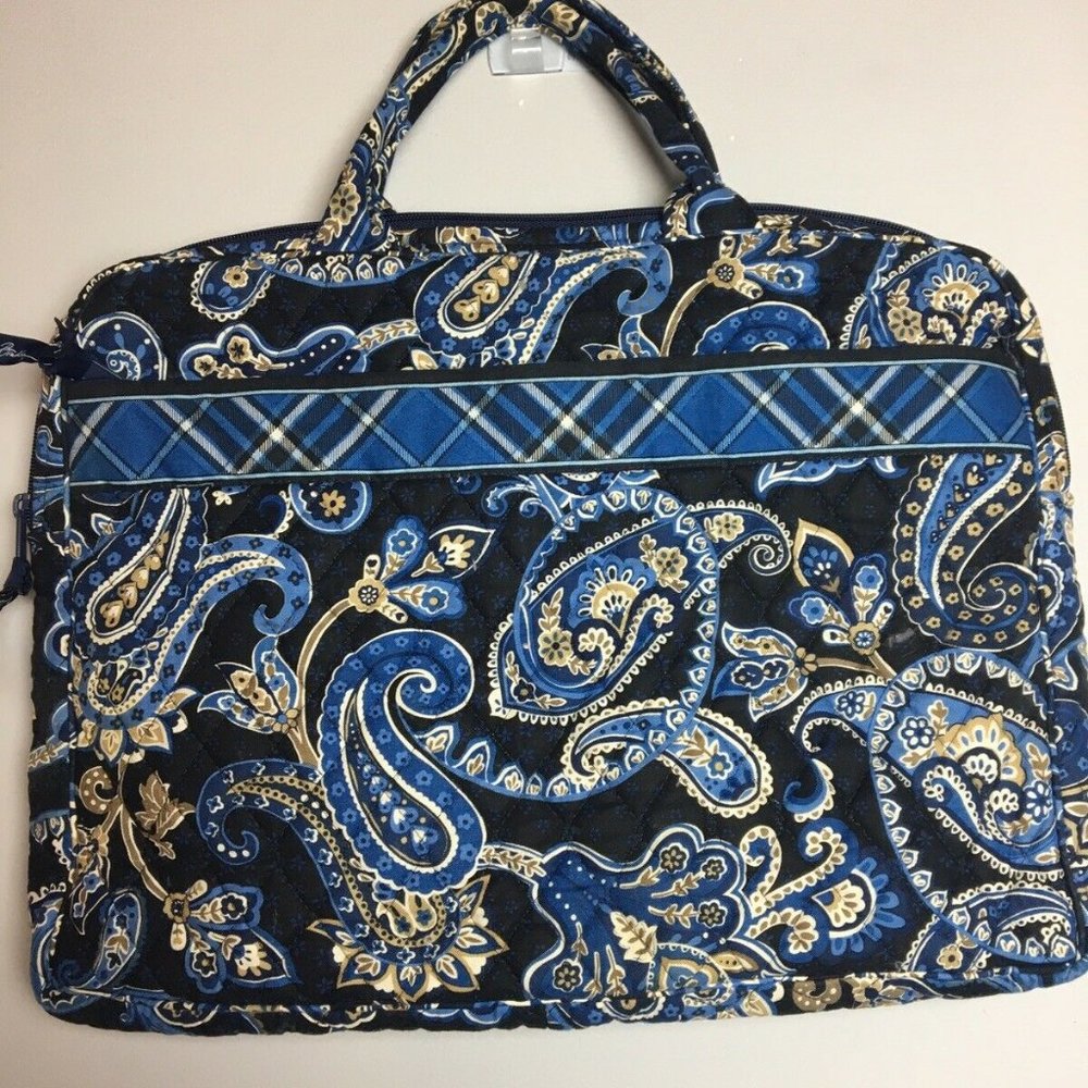 Vera Bradley Quilted Handbag Blue Paisley Plaid,